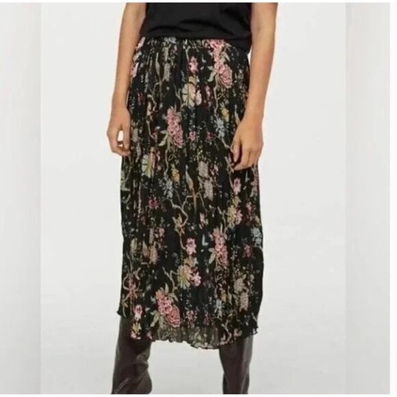 NEW GP & J Baker x H&M Grunge Midi Skirt Birds Floral Cottage Boho Indie Fall - Picture 1 of 9